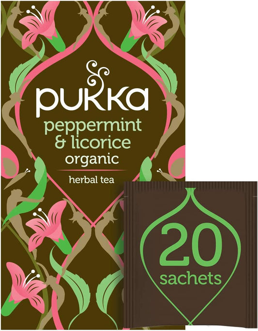 Pukka Peppermint & Licorice Herbal Tea 20 Count