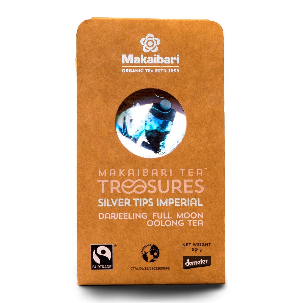 Makaibari Tea Treasures-Makaibari Silver Tips Imperial, Organic Oolong Handmade Whole Leaf Tea, 50 Grams