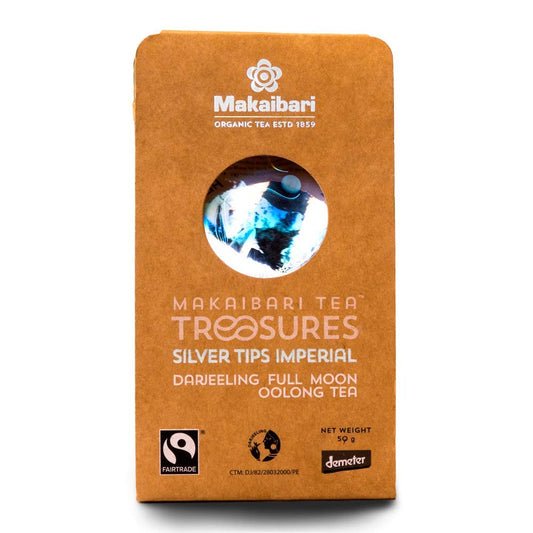 Makaibari Tea Treasures-Makaibari Silver Tips Imperial, Organic Oolong Handmade Whole Leaf Tea, 50 Grams