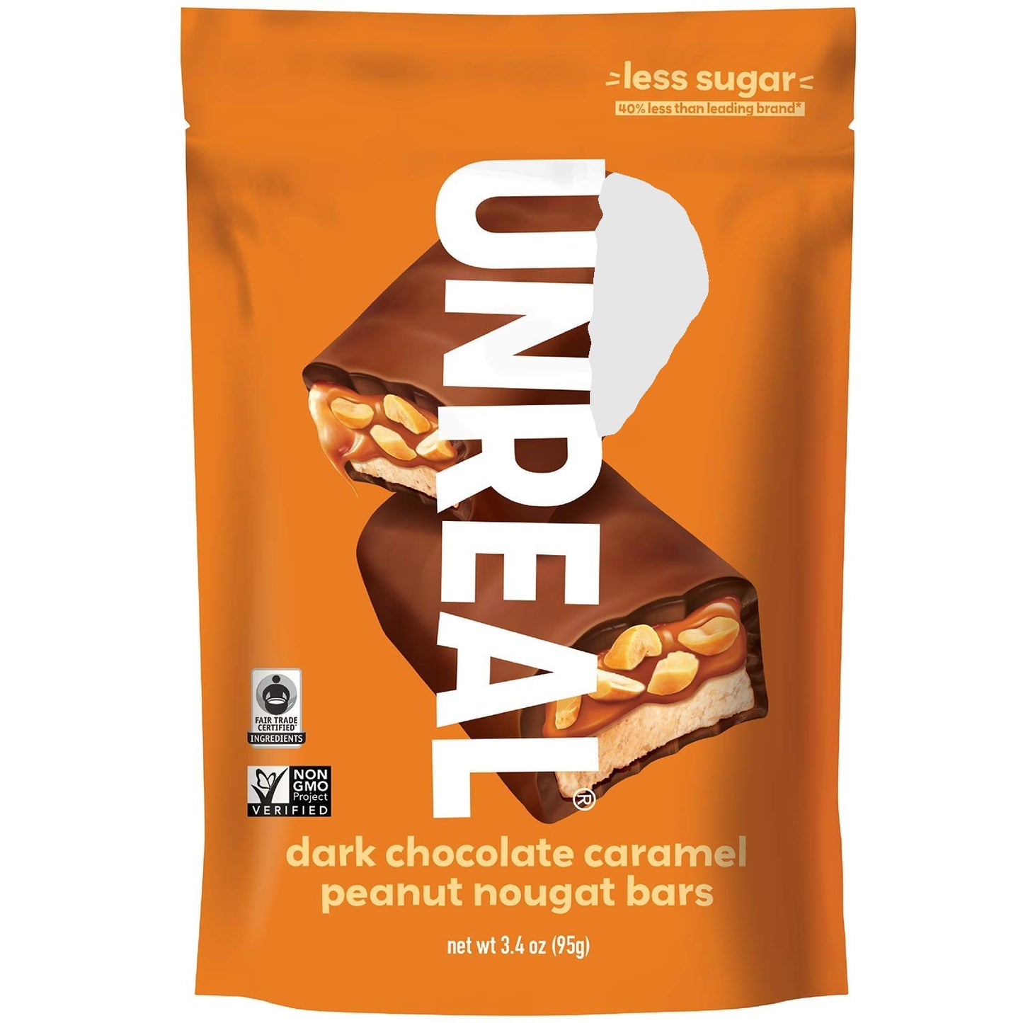 UNREAL Dark Chocolate Caramel Peanut Nougat Bars, 3.4 oz.