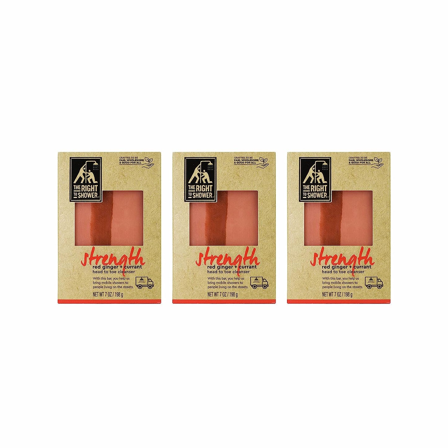 The Right To Shower Bar Soap, Strength, 7 oz, Pack of 3