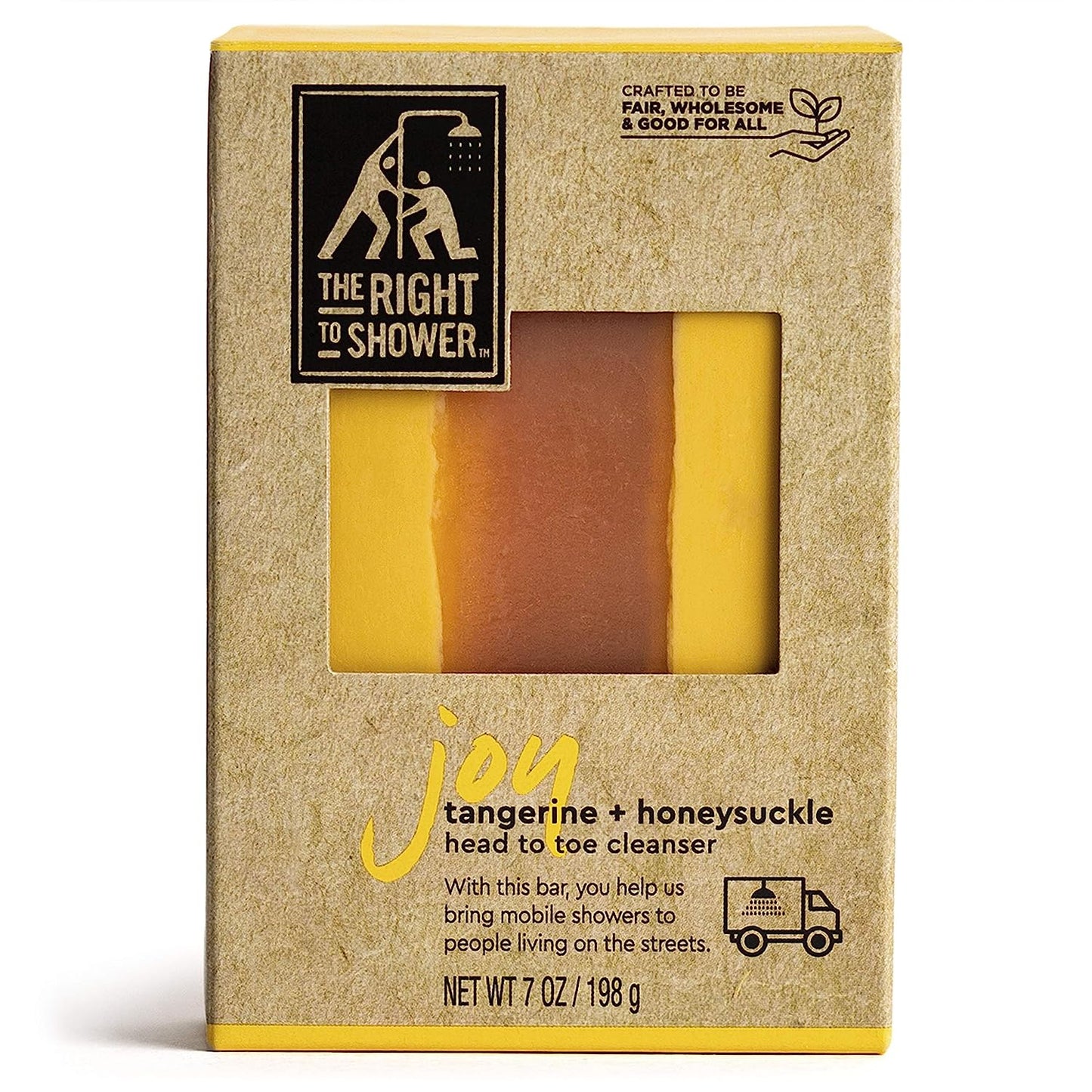 The Right to Shower Joy Shampoo Bar Bar Soap Tangerine and Honeysuckle Vegan oz, tangerine,honeysuckle, 7 Ounce