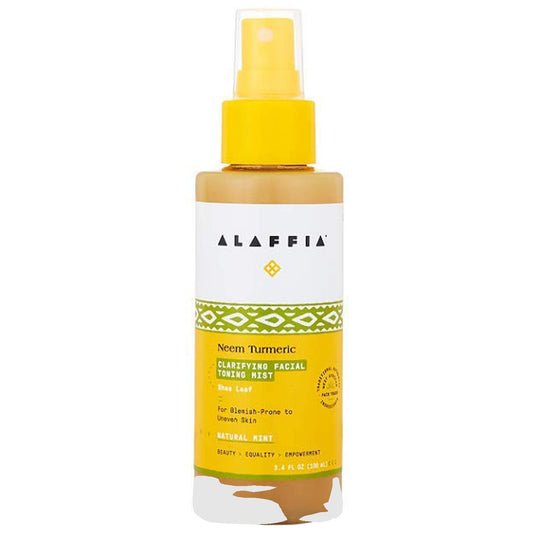 Alaffia Neem Turmeric Facial Mist, Helps Tone and Restore Protective The Skin's Protective Layers with Red Algae, Yarrow, and Tea Tree, Fair Trade, Harmonizing Neem, Natural Mint 3.4 Fl Oz