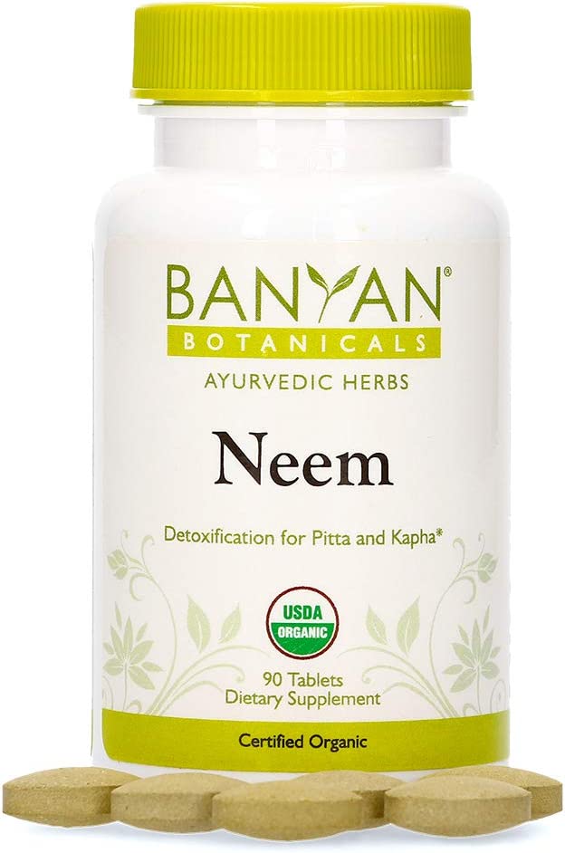 Banyan Botanicals Neem Tablets – Organic Neem Supplement – Azadirachta Indica – for Skin & Healthy Hair, Blood, Lymph, Liver & More* – 90 Tablets – Non-GMO Sustainably Sourced Vegan