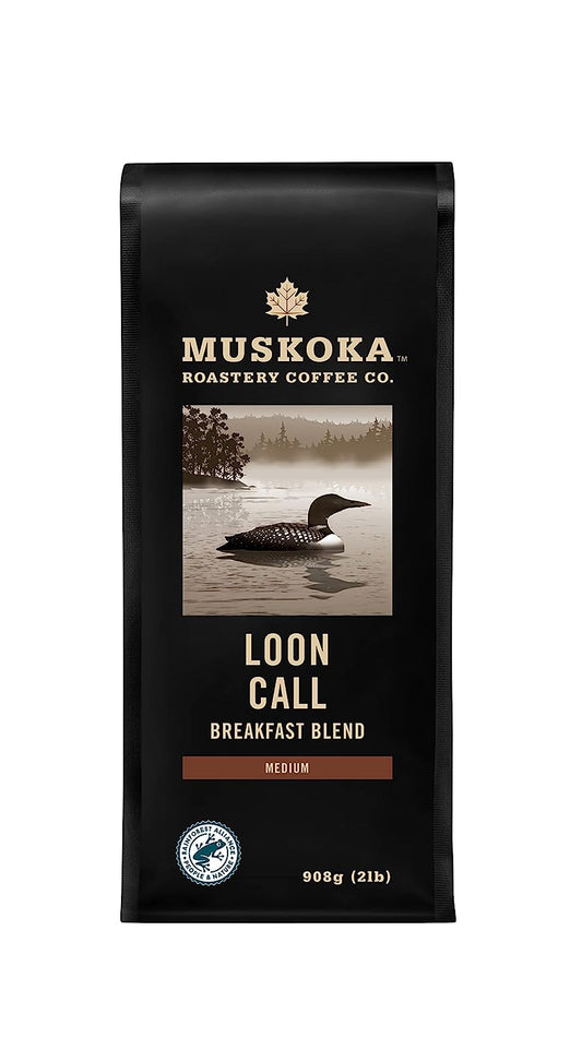Muskoka Roastery Coffee, Loon Call Breakfast Blend, Medium Roast, Ground Coffee, 2LB Bag