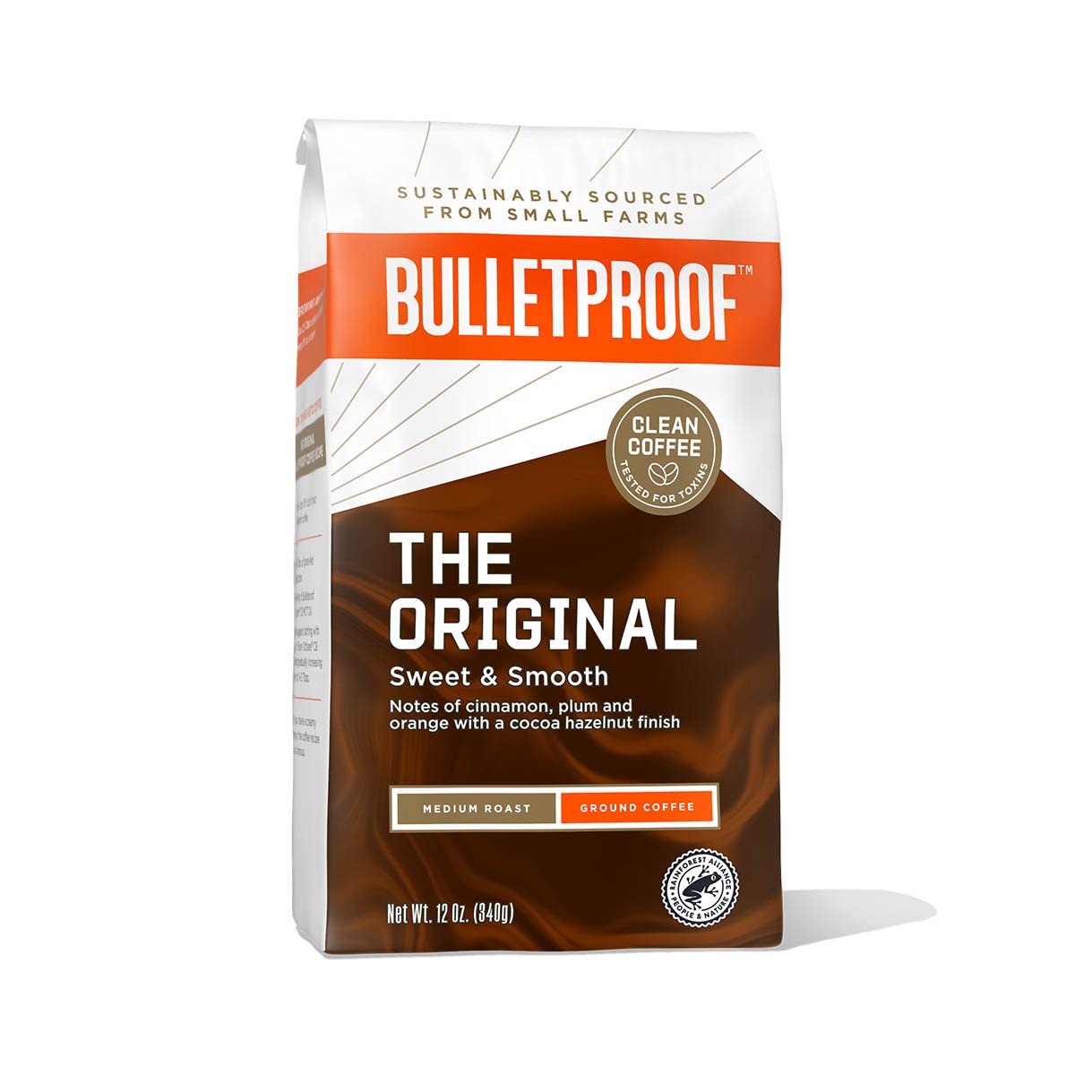 The Original Ground Coffee, Medium Roast, 12 Oz, Bulletproof Keto Friendly 100% Arabica Coffee, Certified Clean Coffee, Rainforest Alliance, Sourced from Guatemala, Colombia & El Salvador