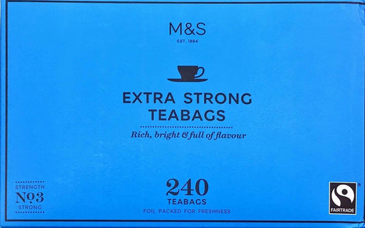 M&S Marks & Spencer Extra Strong One Cup Tea – 240 Teabags From the UK