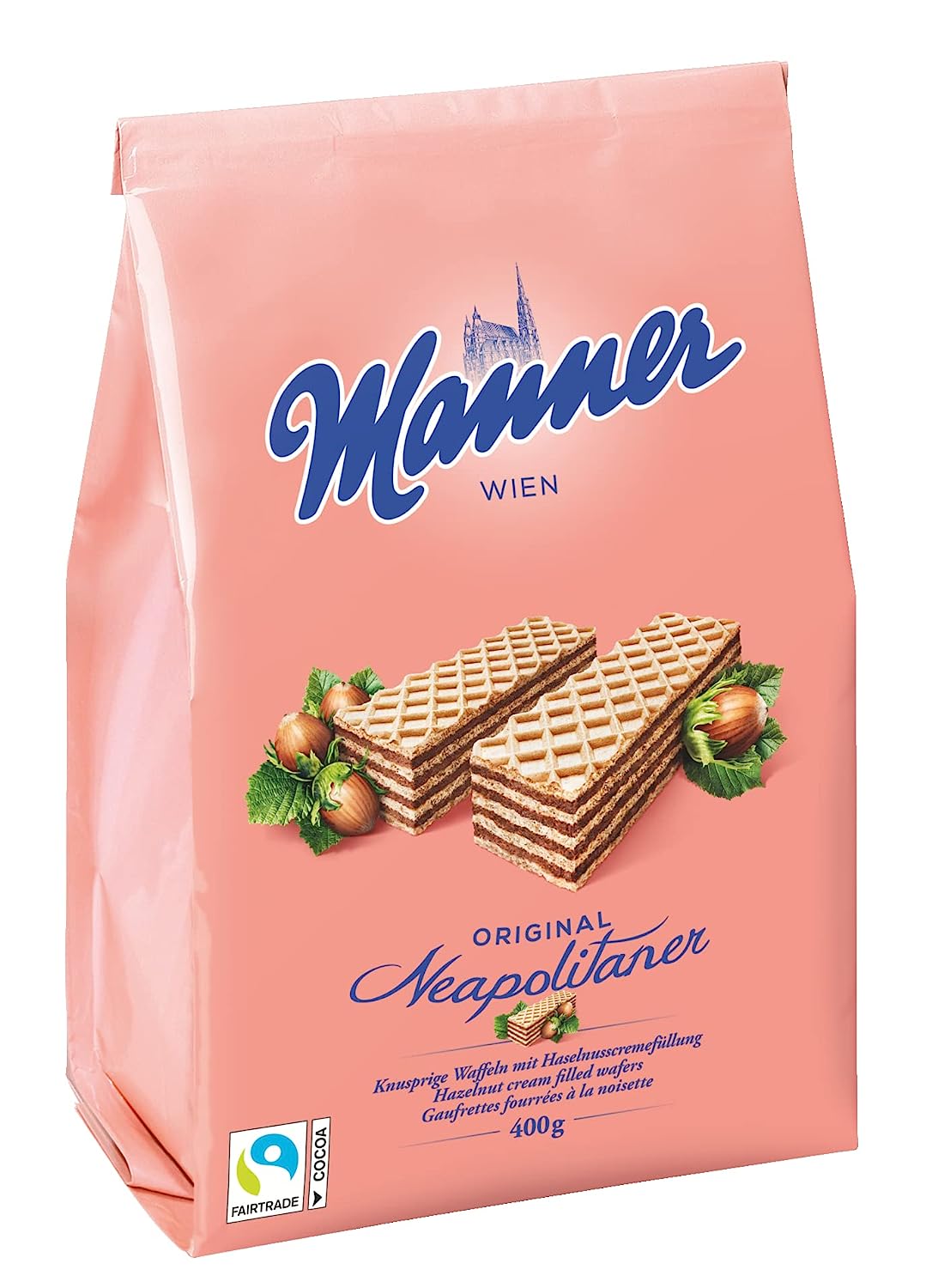 Manner Original Neopolitaner Hazelnut Wafers - Made in Austria (Pack of 2)