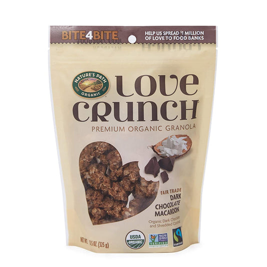 Love Crunch Organic Dark Chocolate Macaroon Granola, 11.5 Ounce (Pack of 6), Non-GMO, Fair Trade, by Nature's Path