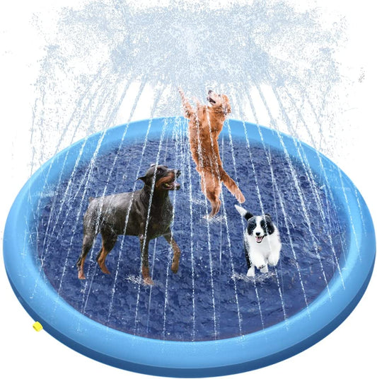 Raxurt Splash Pad, 67in Anti-Slip Splash Pad for Kids Dogs 0.55mm Thickened Dog Pool Splash Sprinkler Pad Durable Summer Outdoor Water Toys for Baby Toddler...