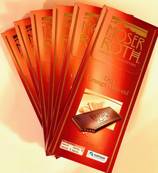 Moser Roth Fine Chocolate pack of 6 (6x4.4oz) -- Orange & Almond