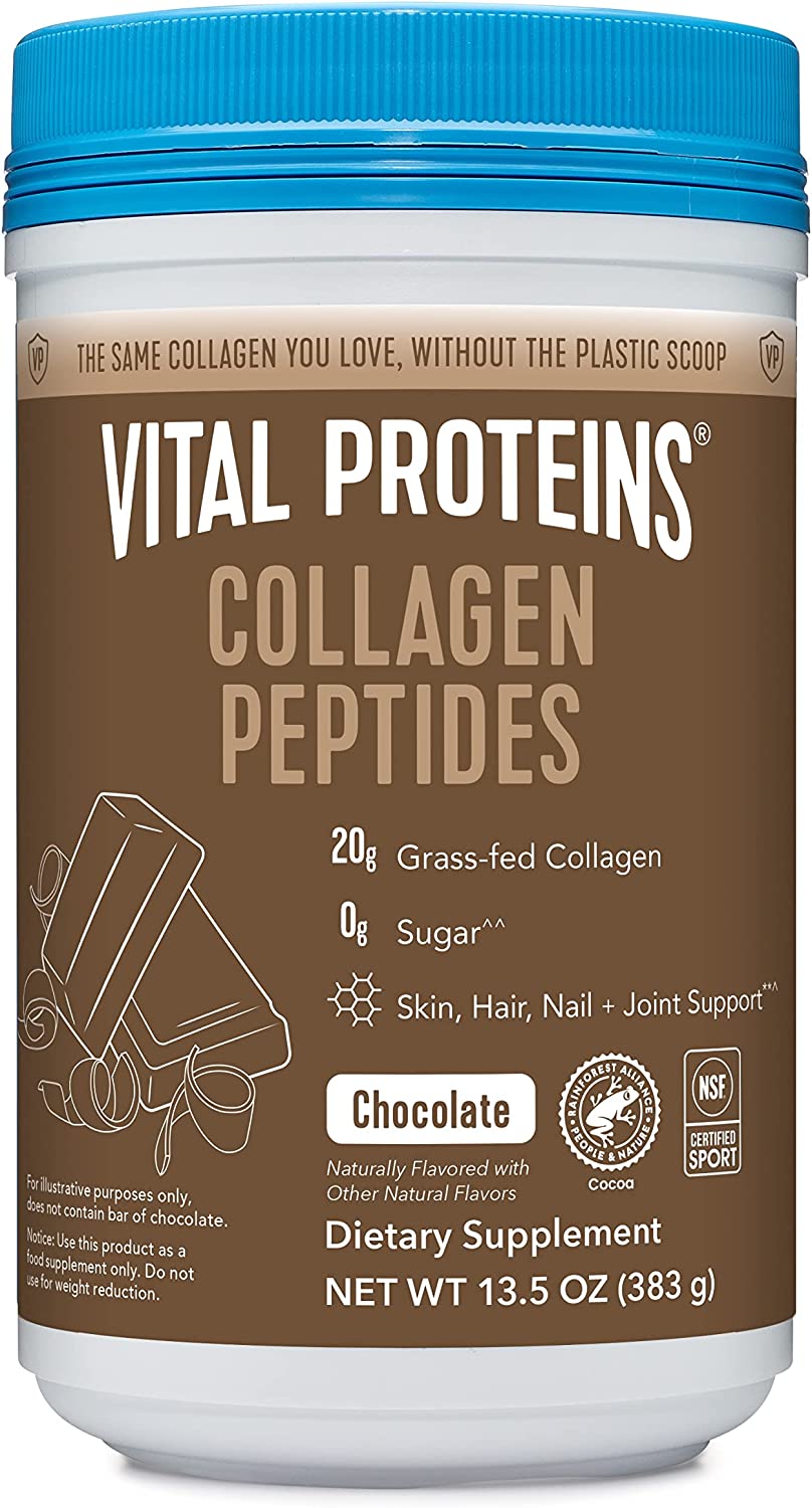 Vital Proteins Collagen Peptides Powder, Promotes Hair, Nail, Skin, Bone and Joint Health, Chocolate, 13.5 oz, Pack of 1