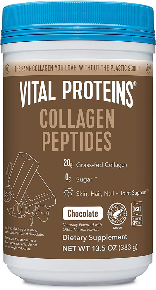 Vital Proteins Collagen Peptides Powder, Promotes Hair, Nail, Skin, Bone and Joint Health, Chocolate, 13.5 oz, Pack of 1