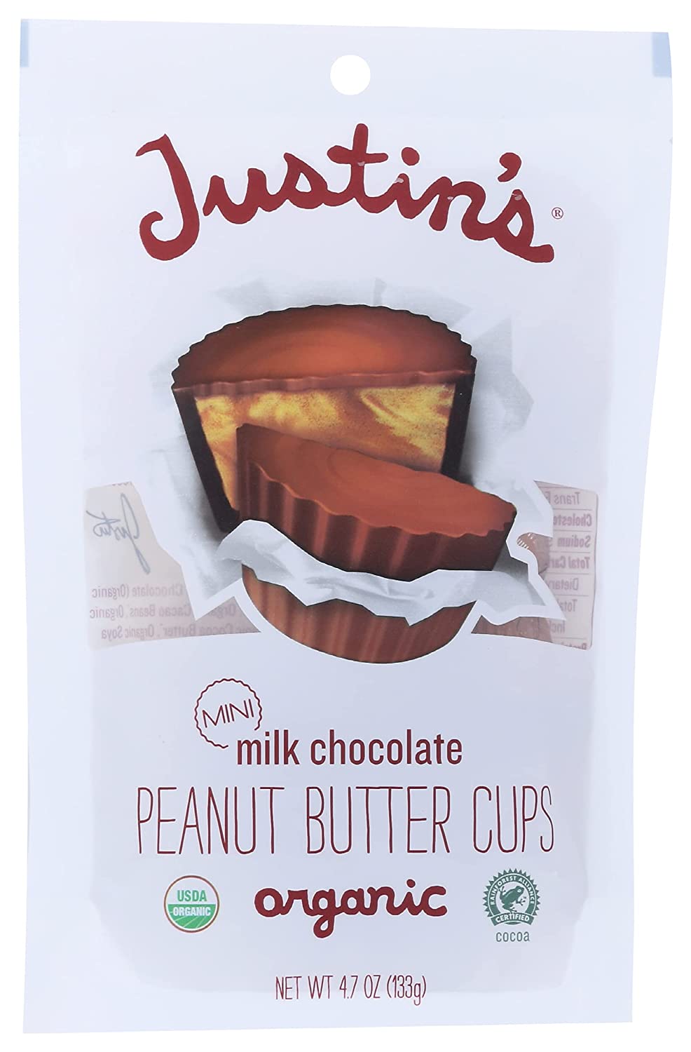 Justin's, Mini Peanut Butter Cups, Milk Chocolate, 4.7 oz