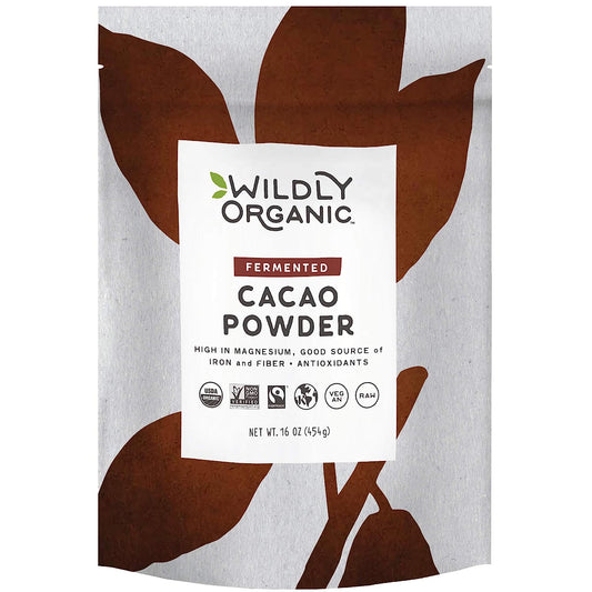 Wildly Organic Fermented Cacao Powder - Organic Chocolate - Organic Raw Cacao Powder Organic - Cacao Powder Organic Raw - Unprocessed Cacao Powder - Fermented Cacao Powder - Fair Trade Cacao - 1 Lbs