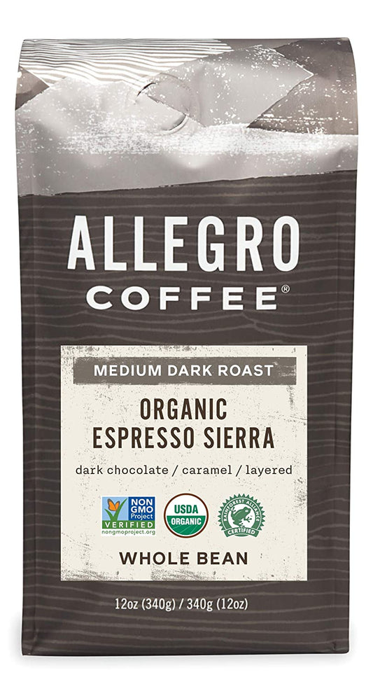 Allegro Coffee Organic Espresso Sierra Whole Bean Coffee, 12 oz