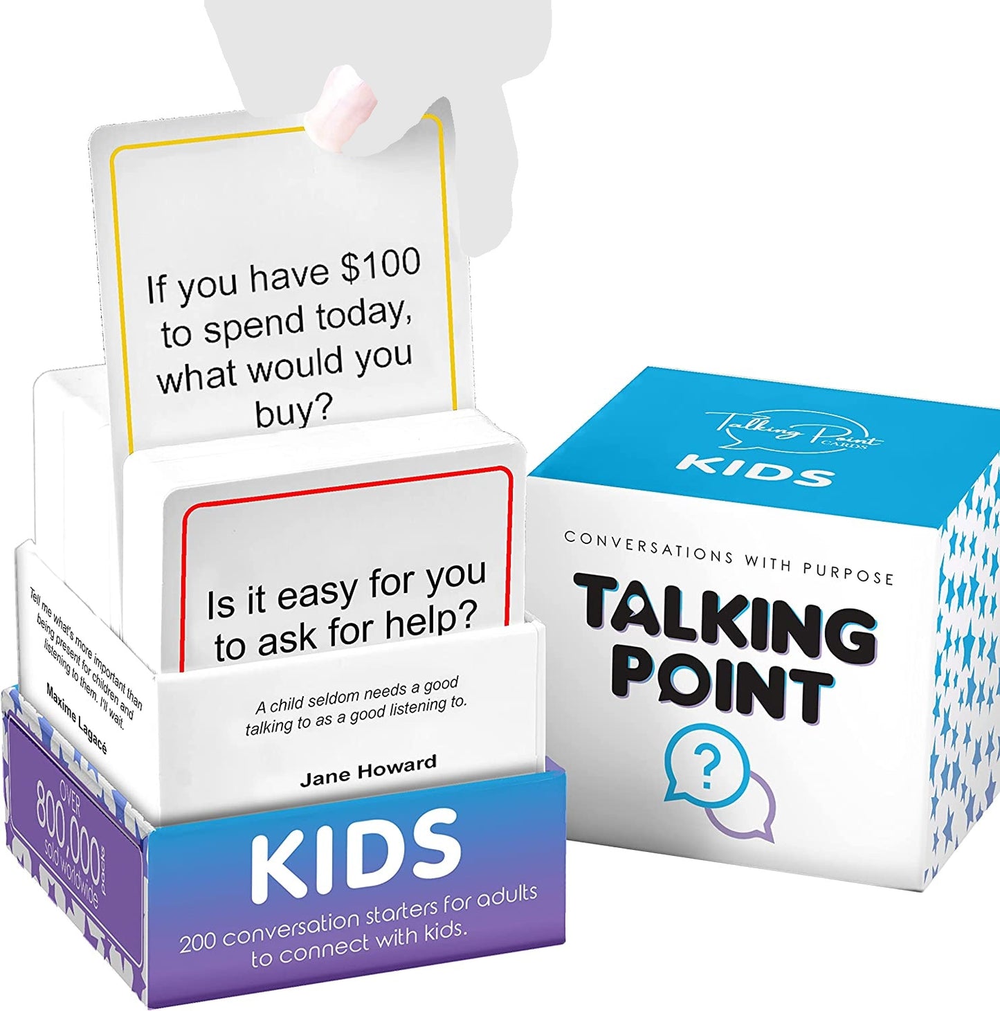 200 Kids Conversation Cards - Helping Kids Have Fun and Meaningful Conversations - Get to Know You Question Cards for Family Game Night or Road Trip - Children's Therapy Icebreaker Game