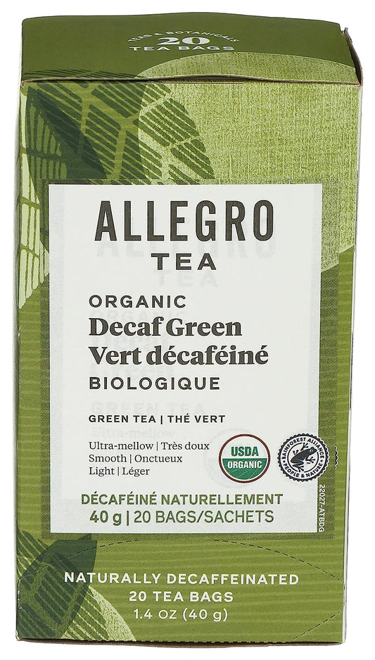 Allegro Tea, Organic Decaf Green Tea Bags, 20 ct