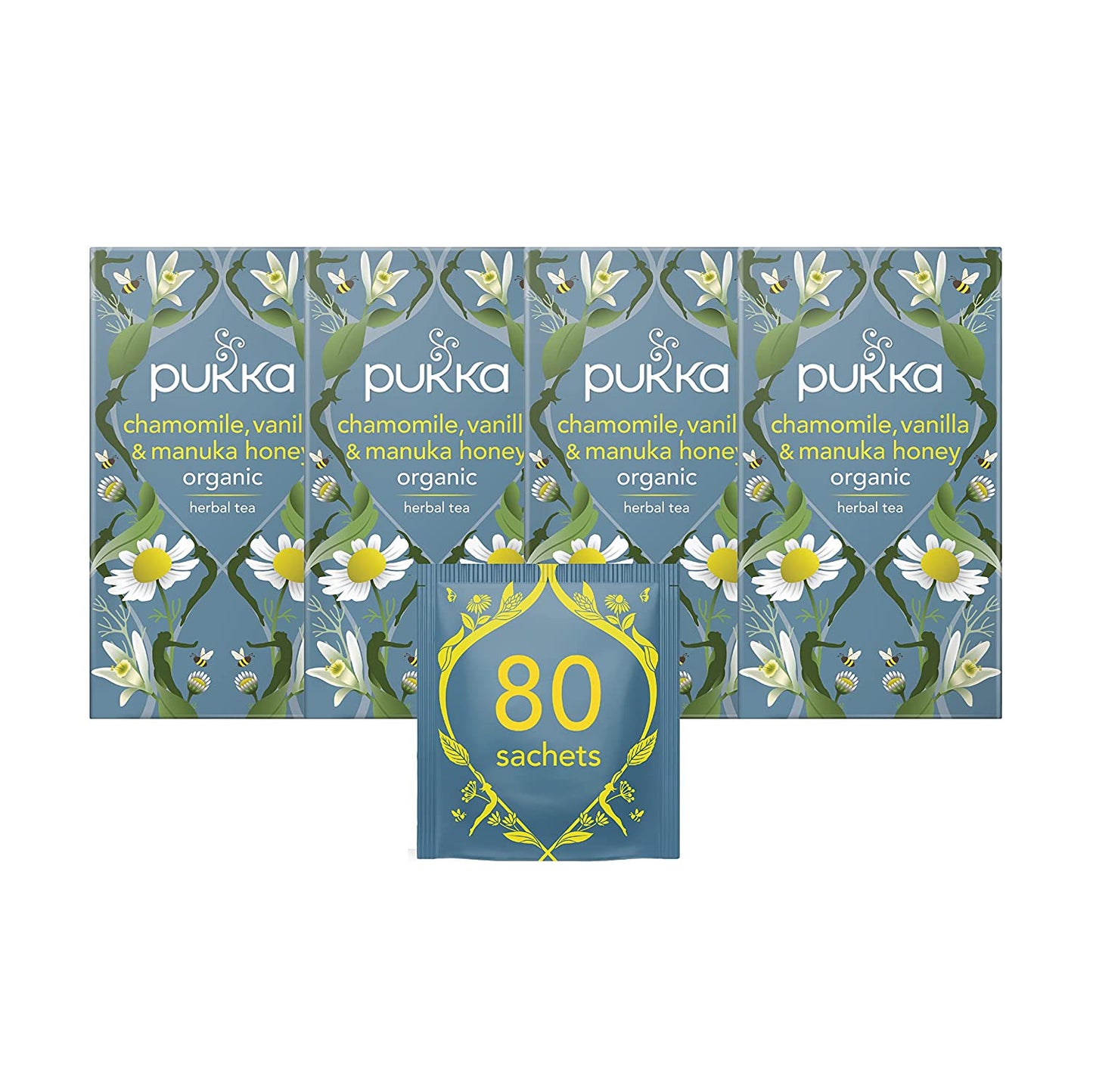 Pukka Chamomile Vanilla & Manuka Honey Tea 20 Bags - Pack of 4