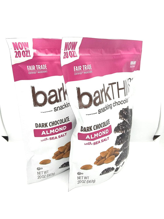 BarkThins Snacking Dark Chocolate Almond Sea Salt, 20oz (2 Pack)