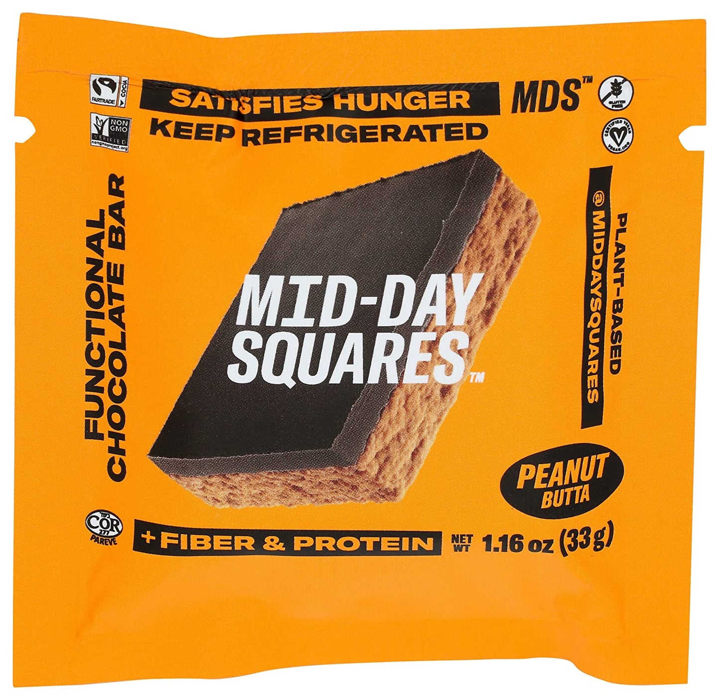 Mid-Day Squares, Bar Plant Based Peanut Butter, 1.16 Ounce