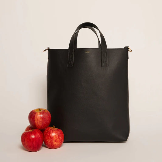 Black Gala Apple Leather Tote II (2 Colors)