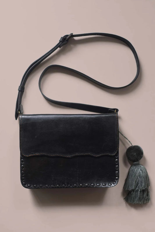 Mexican Leather Crossbody - Charcoal