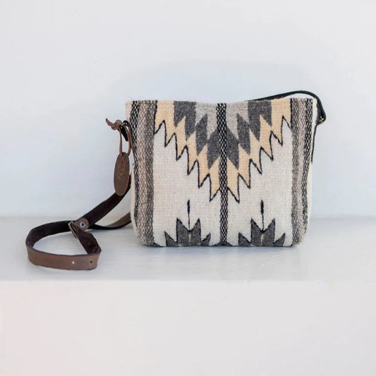 Natural Chevrons Wool Crossbody Bag